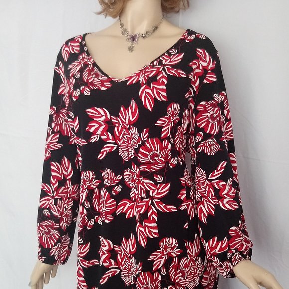 Nwt GLAMOUR 3D Flower Embossed Print Dress Sz 22W - Picture 5 of 9